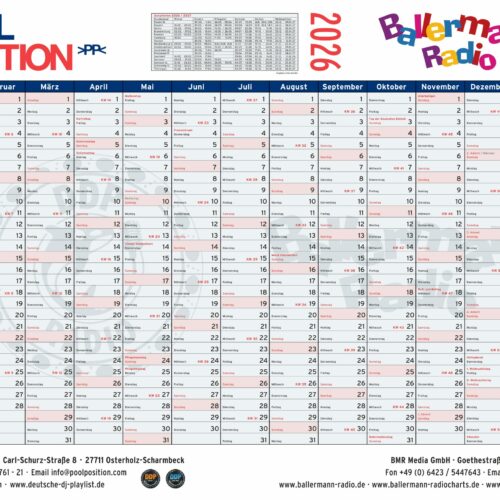 Ballermann Radio Jahreskalender 2026